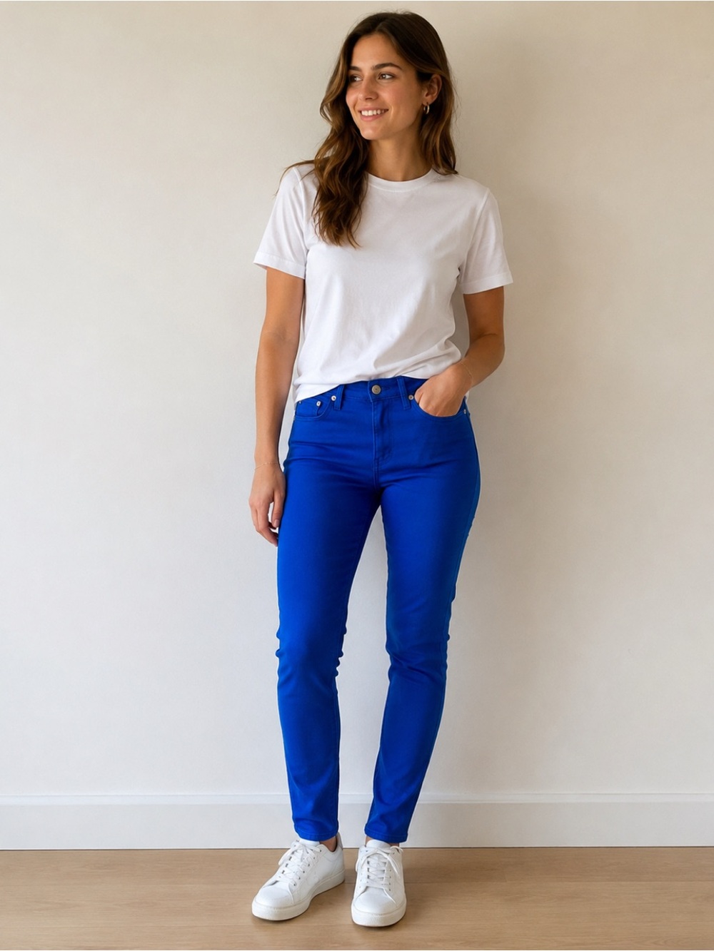 AG THE STILT Y2K Cigarette-Leg Jeans in Royal Blue Fitted Casual Ankle-Length